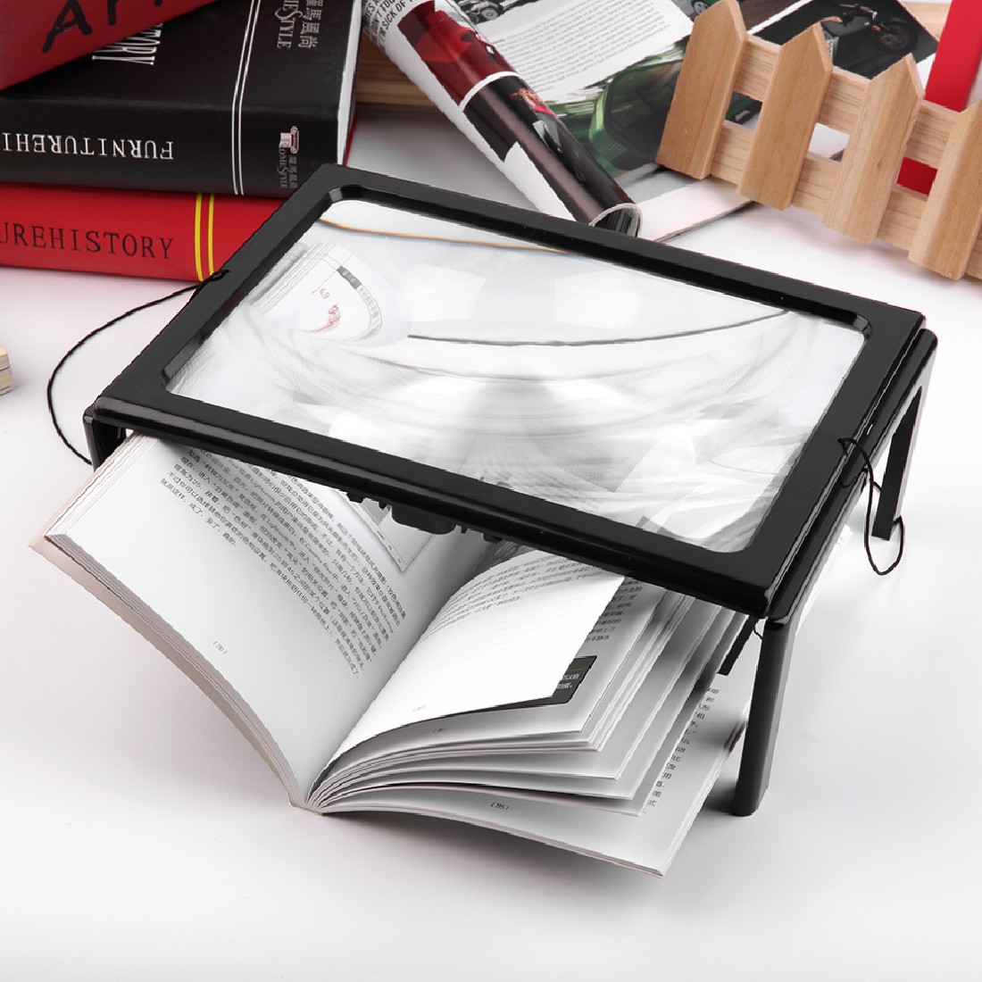 full page magnifying glass with light for reading