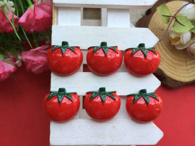 Free Shipping!flatback resin tomatoes simulation of food cabochons for DIY phone case decoration 50PCS/lot