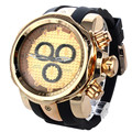 2016 Golden Luxury Watch Rubber Sports Watch Fashion Casual Quartz Men Wristwatch Clock Hours saat Relogio