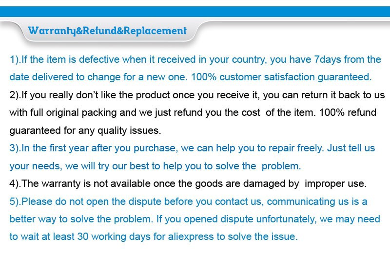 Warranty&Refund&Replacement