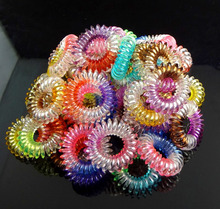 3cm 10 Pcs Lot Telephone Line Patchwork Candy Colors High Qualtity Triangle Ponytail Holder Elastic Hair