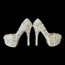 2016 Sale Elegant Wedding Shoes Stock PU Cheap Platform Apatos Mujer Pearl Women Pumps High Heel