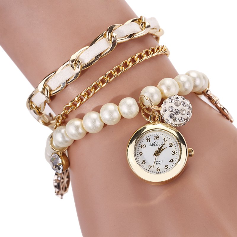 Image of 7 colors New Arrive Casual Pearl Anchor Bracelet watches Fashion Ladies Girls Women's Watch Round Analog quartz watch