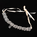 Amount upscale bridal crystal jewelry luxury marriage ribbon headband wedding hair accessories hair ornaments
