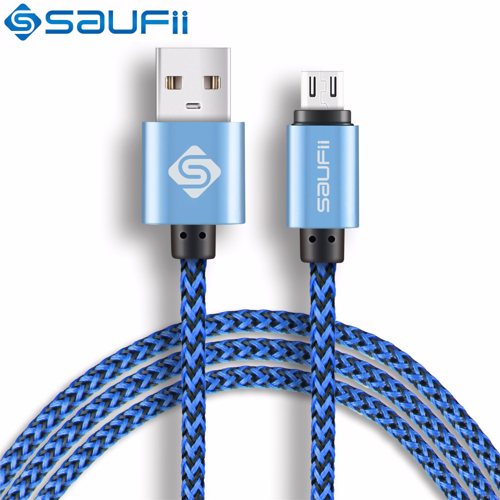 Image of Original nylon SAUFII Cable Universal Flat Micro USB Data Cable 5V 2A Quick Charge Cable For Samsung Oneplus Lenovo Huawei Phone