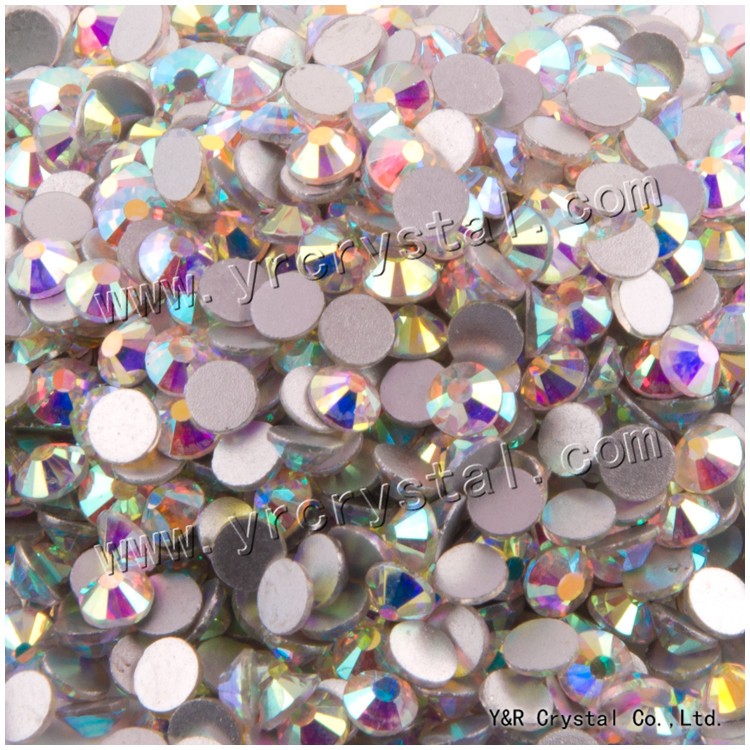 Image of Free shipping differene size Crystal AB color round shape crystal rhinestones flat back non hotfix rhinestone