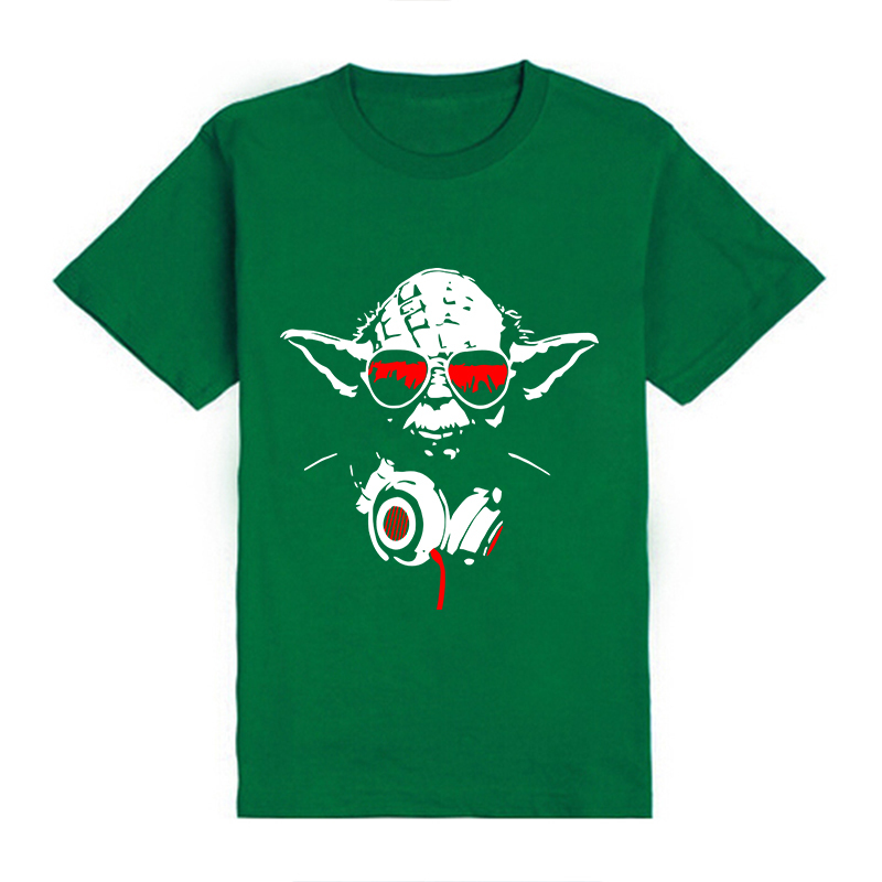 Mens Yoda Cool Dj Hip Hop Star Wars Darth Vader T Shirts Male Cotton Short Sleeve
