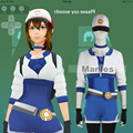 Pokemon GO Cosplay Costume Pokemon Pocket Monster Trainer Female Costume with Hat Blue Adult Women Halloween