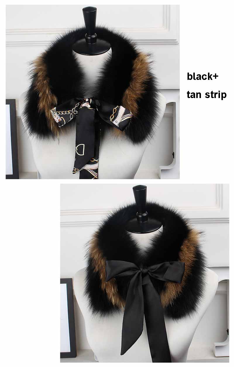 fox fur collar lace black+tan