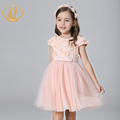New Summer Princess and Party Girl Dress Handmade Colorful Flowers Appliques Sequined Organza Straped Girls Clothes