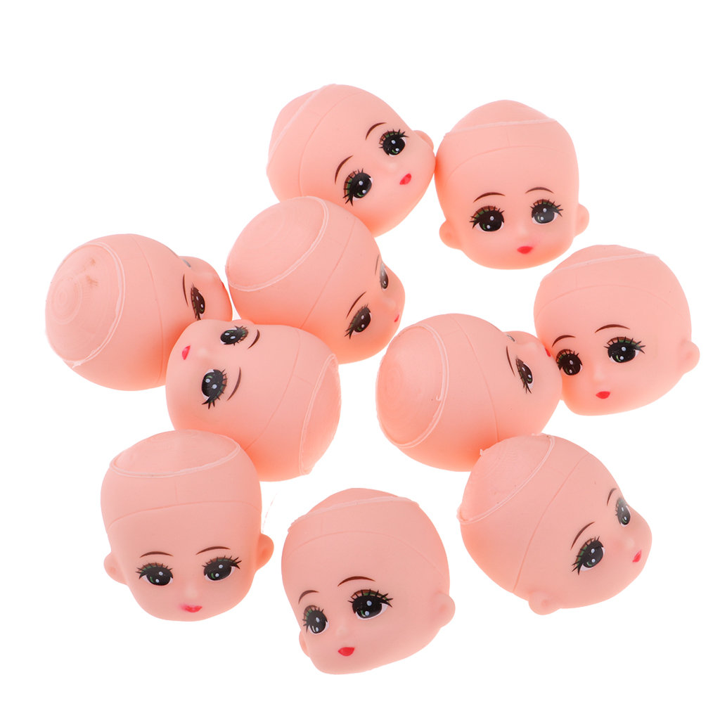 10 Stück Baby Köpfe Form Glatze Sculpt Für Miniatur Puppe 