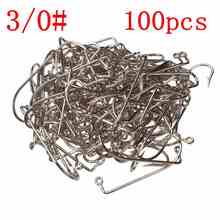 High Quality Size 3/0 Fishing Tools Lot 100PCS Jig Hook Jig Big Stainless Steel Fishing Hooks White Color Fish Hook