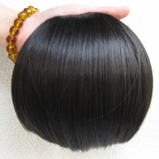 Image of 100% human hair extension clips in bang hair indian hair.free shipping four color