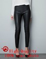 2016 New spring elegant ladies fashion PU leather Leggings wild Slim pencil trousers feet leather pants