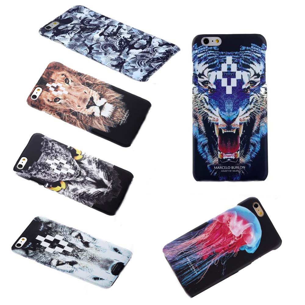 Image of 2016 New Fashion marcelo burlon Case Wolf Owl Snake Hard PC funda cover For iPhone 6 6S 4.7 inch Coque Capa With Retail Package