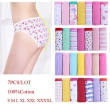 7PCS lot Women Briefs Cotton Sexy Panty Lace Panties Underwear Cuecas Box Ladies Underpants 2014 plus