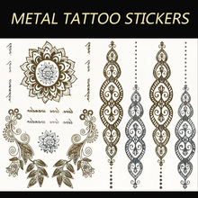2015 new India metallic flash tatoo temporary stickers waterproof sexy tattoo body artLeaves VS Pendantsfake tattooing-YS84