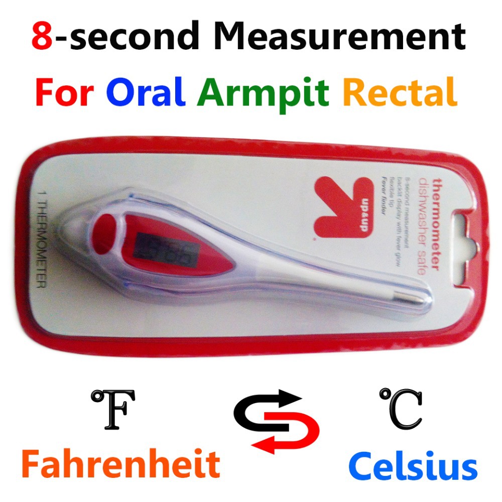 8 second Measurement Backlit Flexible Tip For Oral Armpit Rectal