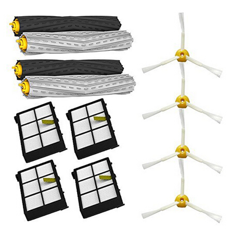 2 Debris Extractor brush 4 HEPA Filter 4 SideBrush Kit For iRobot Roomba 800 870 880