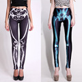 Splendid Tibia and Fibula Leg Skeleton Leggings Slim Fit 3D Printed Comic Spandex Polyester Female Trousers