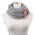 2016 Hot Sale Winter Warm Two Circle Cable Knit Cowl Neck Scarf Good looking JUN 27