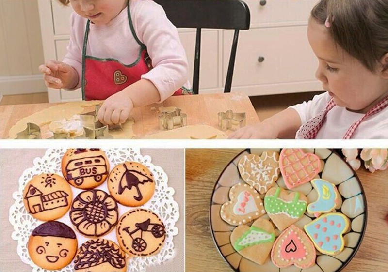 Cookie Tools Cookies Cutter Biscuit Stamp Press Icing Set Mold Bakeware Kitchen Baking tool  (5)