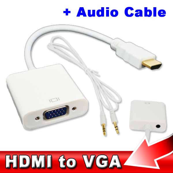Male to Female HDMI 1080p Converter HDMI to VGA with Audio Cable + 2 Micro Mini HDMI Connector Adapter For HD HDTV PC Laptop PS3
