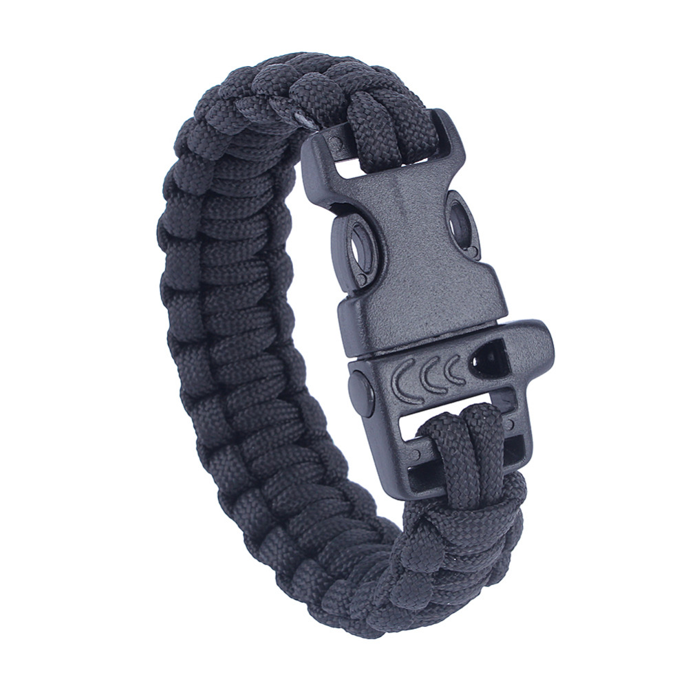 Image of US Military Army Utility Tactical Airsoft Hunting Camping Hiking Paracord Whistle Lifesaving Bracelet Braided Rope Wrist Band