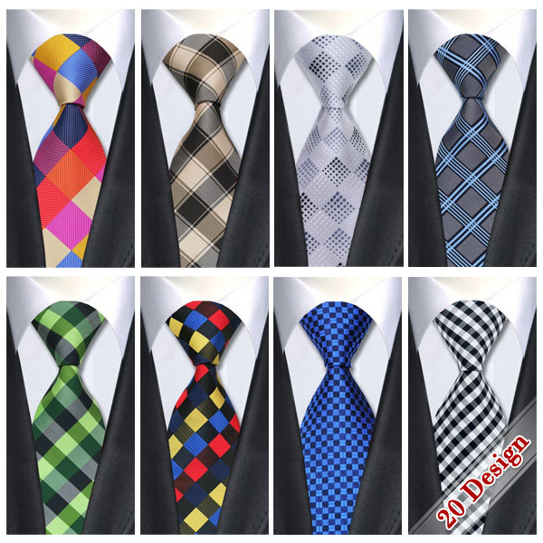 Image of 2015 Plaid Classic Tie Silk Necktie for men 8.5CM Width Formal Business Wedding Party Free shipping
