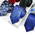 2016 Fashion Polyester Silk Striped Paisley Neck Tie 7cm Skinny Neckties Wedding Business Suits Ties for