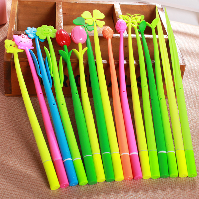 Hot selling good quality 0.38mm 21.5cm Creative Cute Animal/ Plant gel pen/Stationery pen wholesale