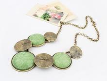 2015 New Fashion Vintage Chunky Turquoise Necklaces Gothic Choker Women Brand Jewelry Pendant Necklace Wholesale