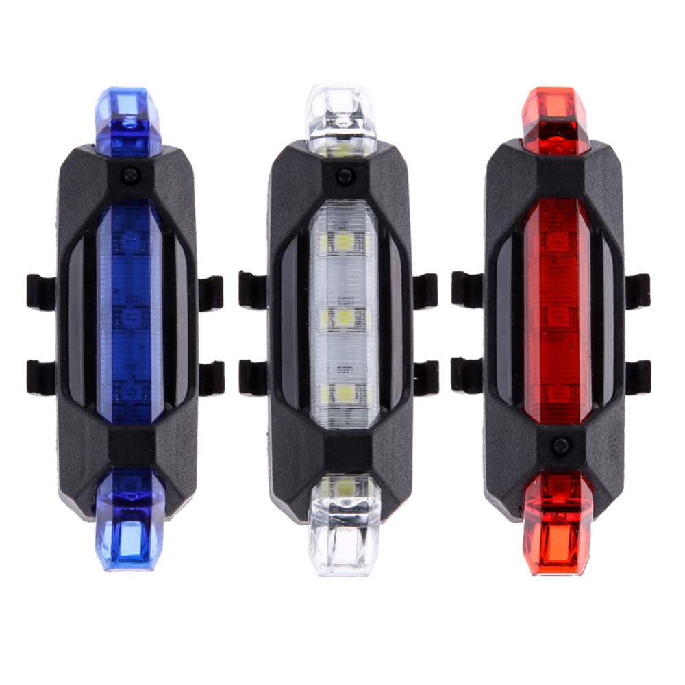 Image of New Portable USB Rechargeable Bike Bicycle Tail Rear Safety Light Lamp Hiking Wholesale