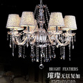 Ecolight Crystal Chandelier light with Silver shade 8 Light Chrome Crystal lighting bed room dinning room