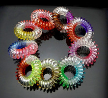 3cm 10 Pcs Lot Telephone Line Patchwork Candy Colors High Qualtity Triangle Ponytail Holder Elastic Hair
