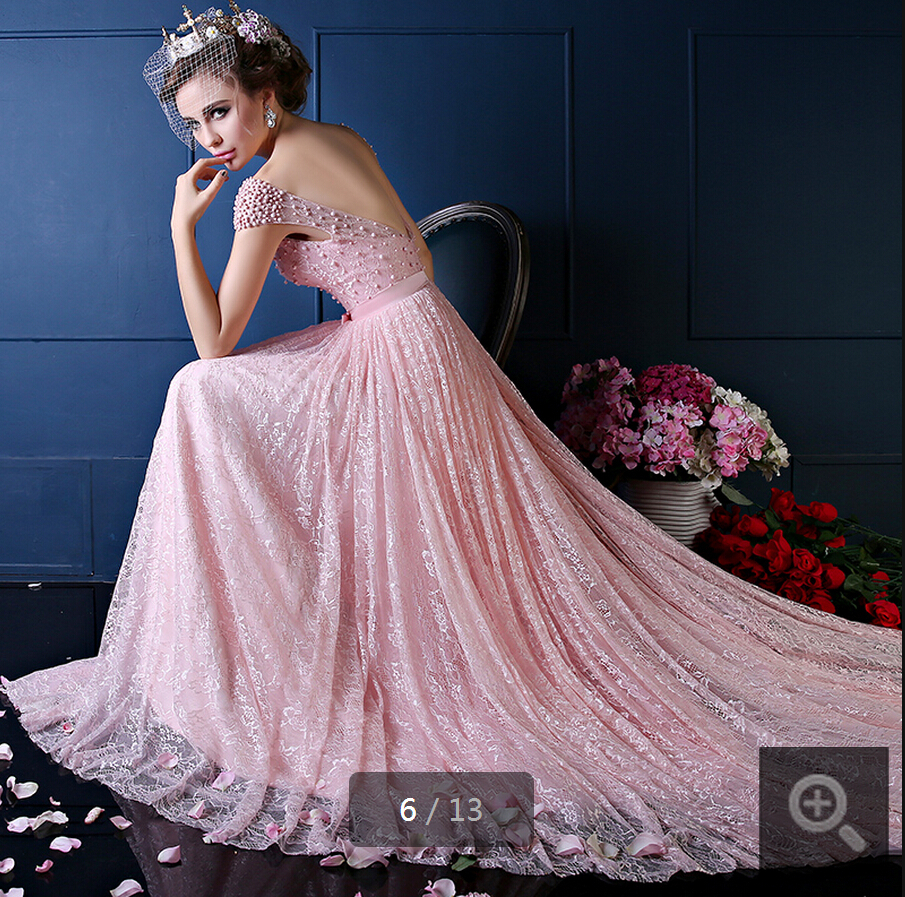 Розовое свадебное платье пышное