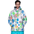 Men Waterproof Ski Jacket and Coat Snowboard Jacket thick thermal letter pattern Free shipping