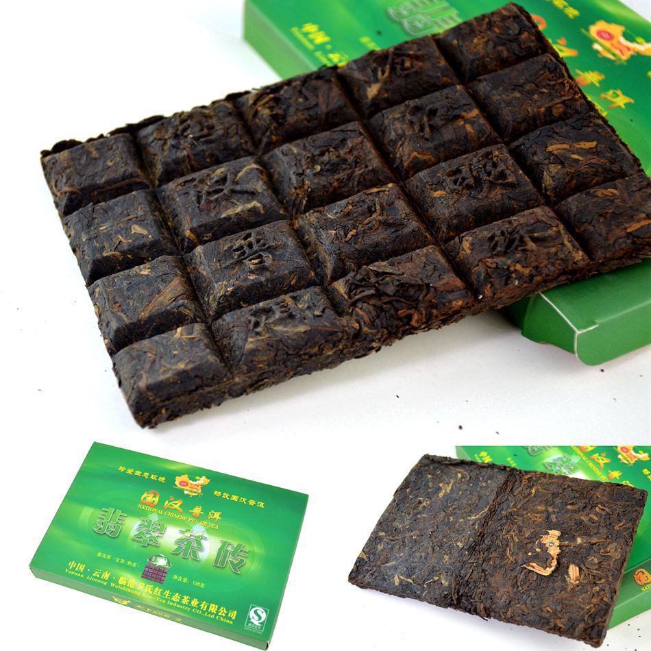 Special 2 Kinds of Puer Tea Shu Shen Tea Brick Yunnan Aged Puerh with Raw Ripe