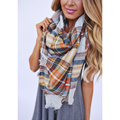 Fashion Plaid Girls Scarf Cashmere Pashmina Designer Blanket Tartan Brand Shawl Thicken Hot Handkerchief Soft Winter