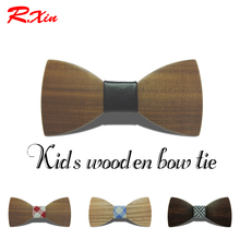 New Design Customize Small Size Boys Wooden bow ties Baby kids bowties Butterfly Cravat Gravata School Child Student wood tie