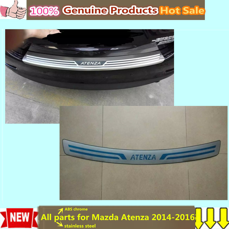 Free shipping Mazda Atenza 2014-2016 Car cover Stainless Steel Inner built Rear Bumper Protector trim plate lamp pedal 1pcs