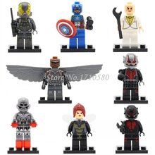 XINH 152-159 Super Heroes Avengers Minifigures ANT-MAN Antman American Captain Ultron Building Blocks Compatible legoelieds Toys