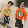 Brand New 2016 Girls Fleece Sweatshirts Kids Cotton Shirt Thicken Children Coats Fashion Toddler Shirts Cartoon