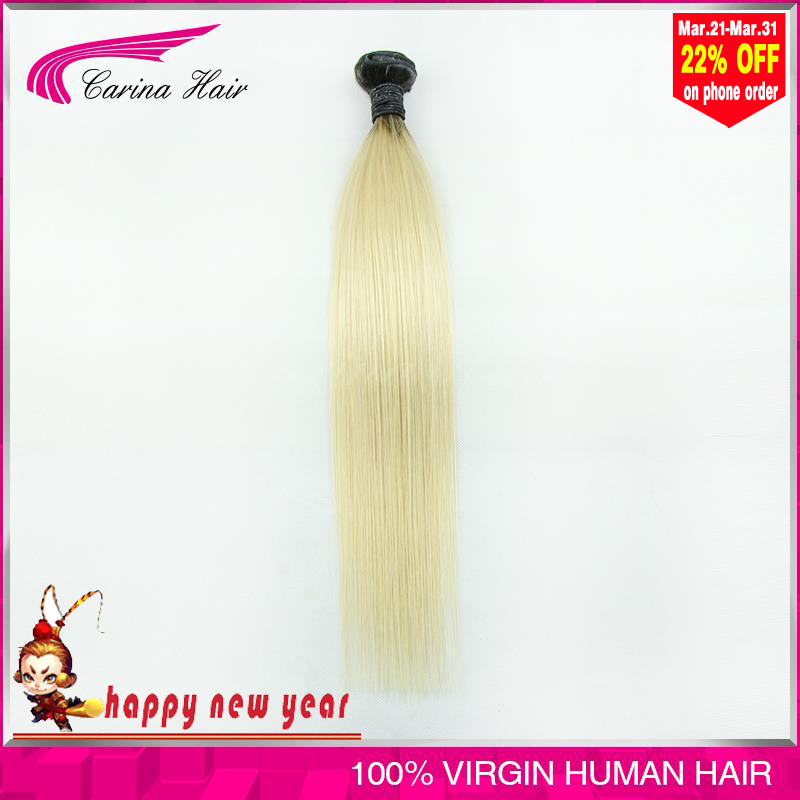 Image of Peruvian Ombre Blonde Hair 1B/613 Peruvian Straight Virgin hair 100g/pcs 1pcs/lot tangle shedding free Ombre Hair Extensions