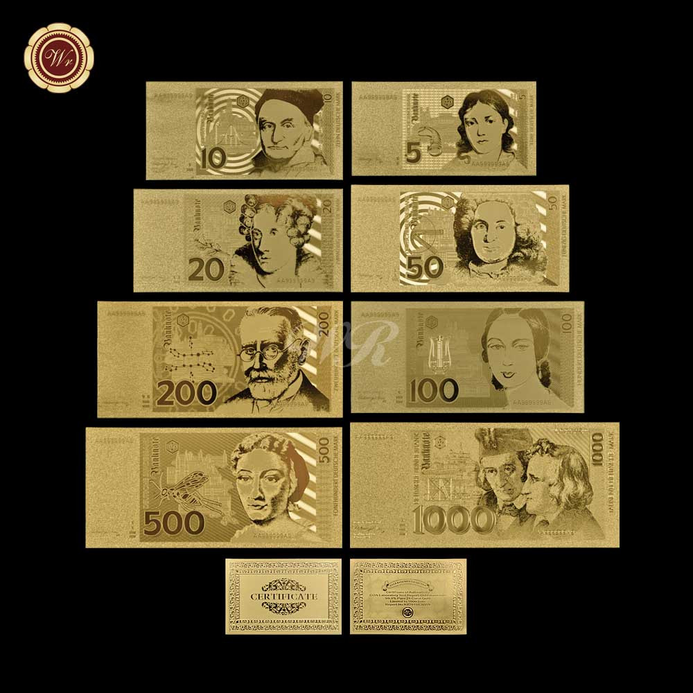 10 Mark Germany Gold Banknote European Paper Money Art Crafts for Holiday Gifts 