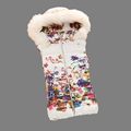 2016Spring New Fashion Printing Cotton down vest Korean Women Hooded Fur collar Short Paragraph Slim Large