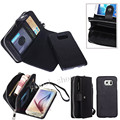 Luxury Genuine Leather phone cases For Samsung Galaxy S7 S7 edge with Zipper Wallet Card Multifunction