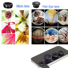 Universal Clip 3 in 1 Fish Eye Wide Angle Macro Fisheye Mobile Phone Lens For iPhone 6 5 5S 4 4S Samsung HTC Nokia Free Shipping