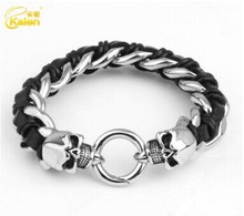 Kalen Jewelry Punk Style Men’s High Quality Stainless Steel Skull Bracelets From China Shenzhen Facroty