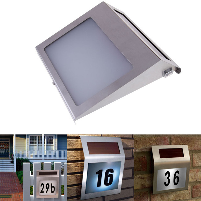 Led Solar Light Outdoor lamp garden Stainless Solar Powered 3LED Illumination Doorplate Lamp House Number Light outdoor lighting Led Solar Light Outdoor lamp garden Stainless Solar Powered 3LED Illumination Doorplate Lamp House Number Light outdoor lighting